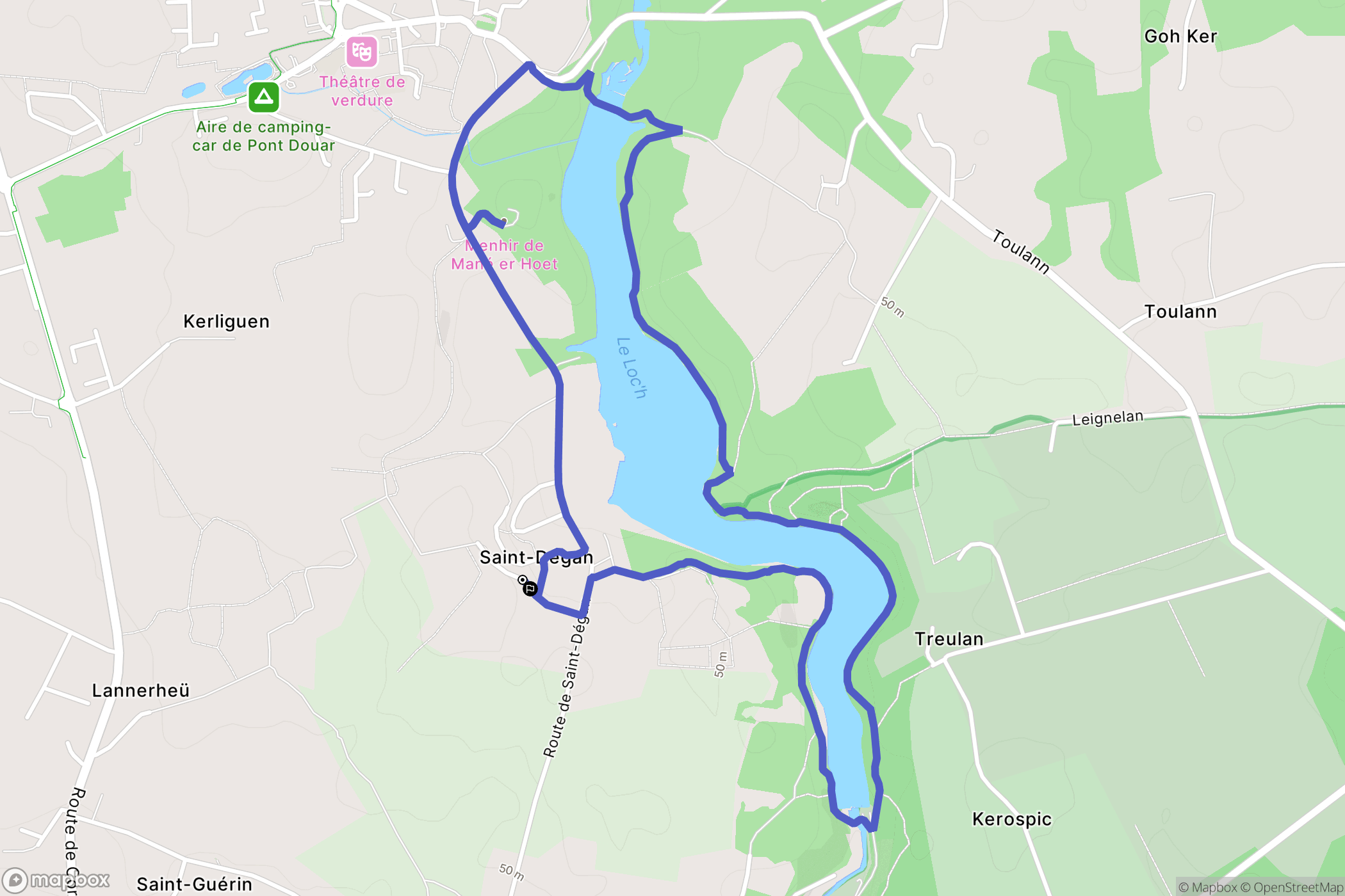 Brech : carte du parcours de randonnée - France