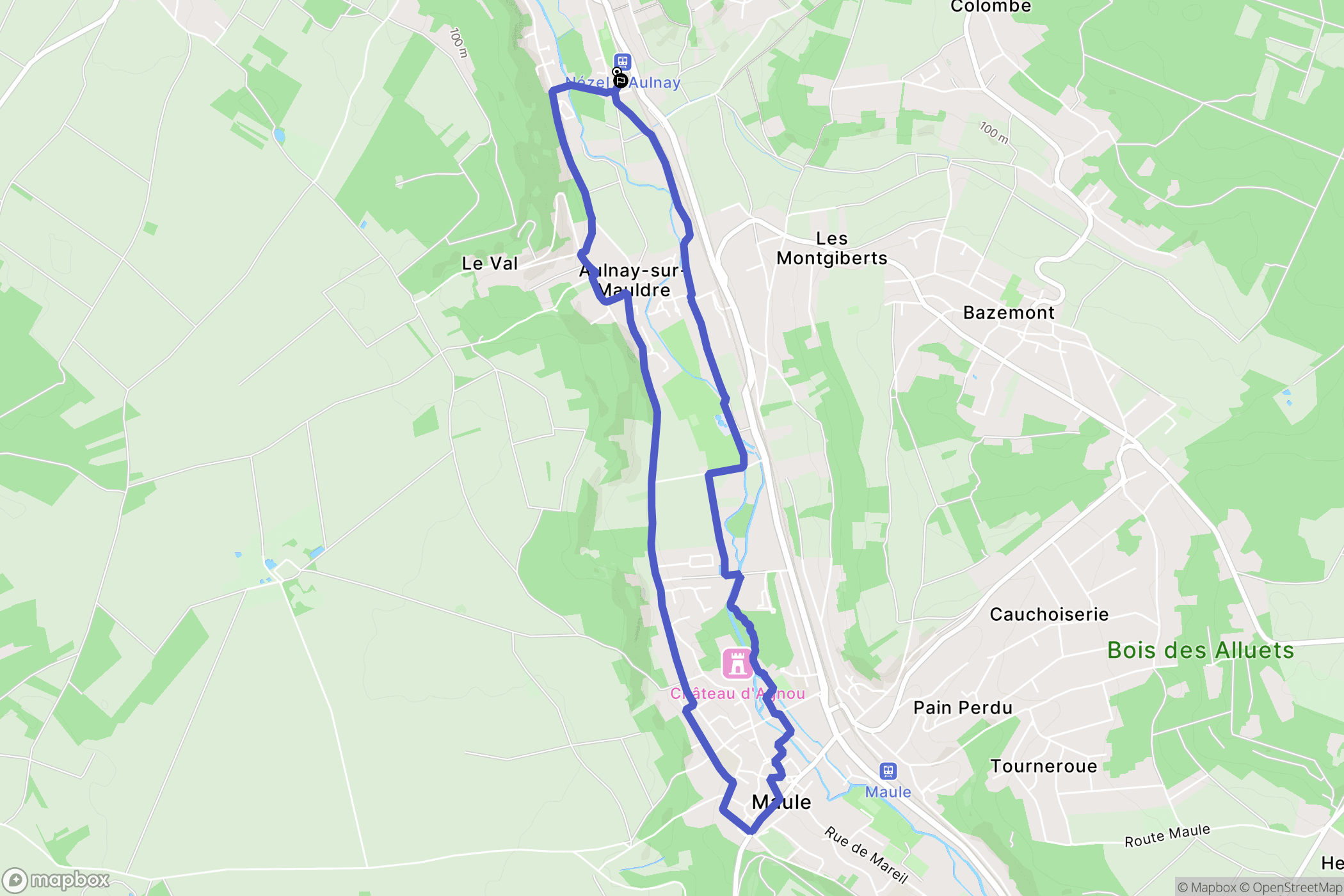Nézel : carte du parcours de randonnée - France