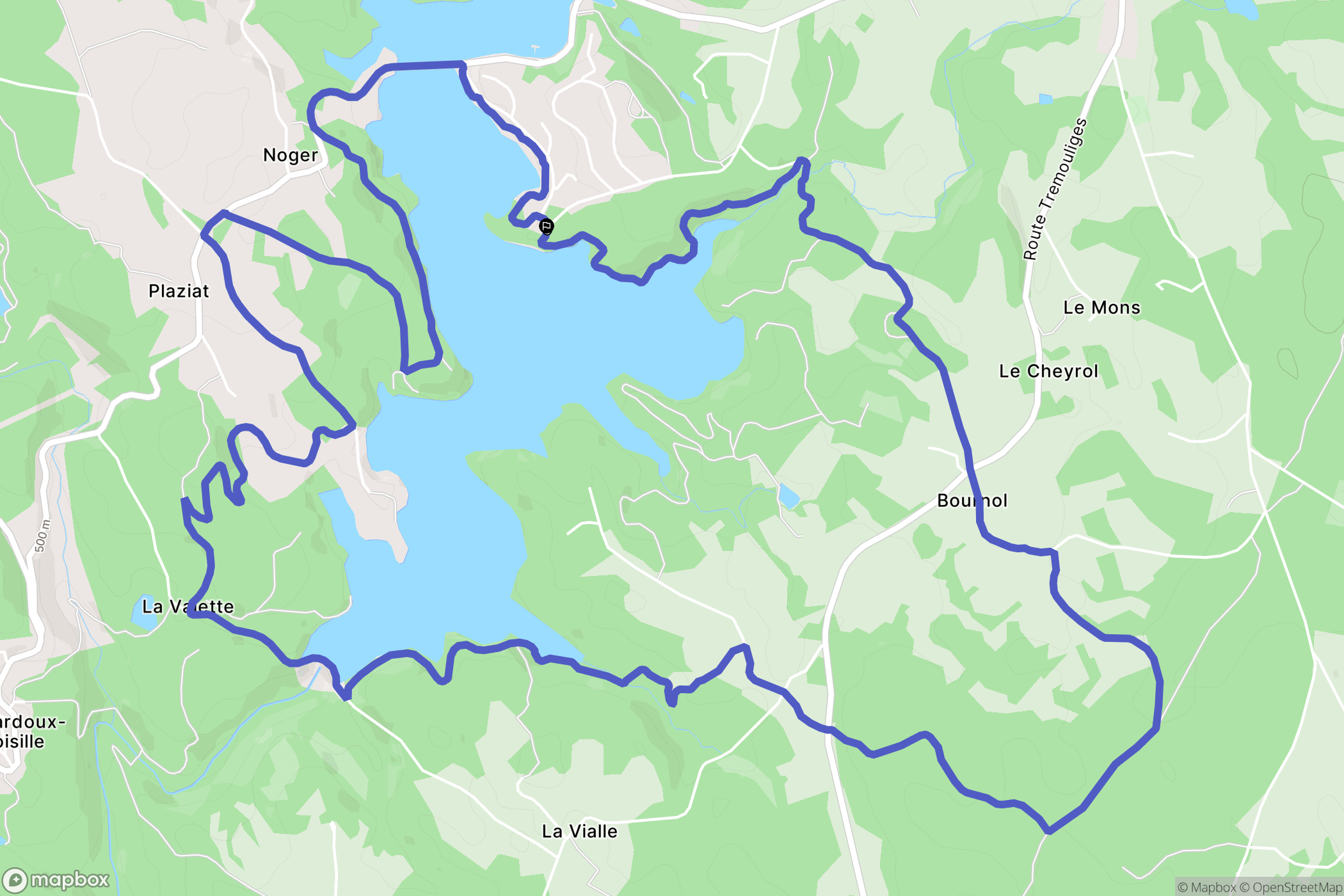 Marcillac-la-Croisille : carte du parcours de randonnée - France