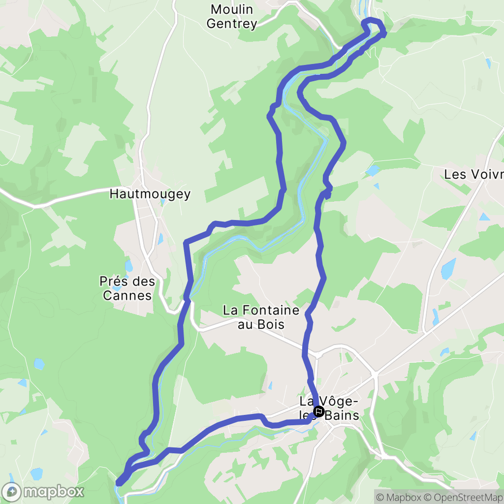 La Vôge-les-Bains : carte du parcours de randonnée - France