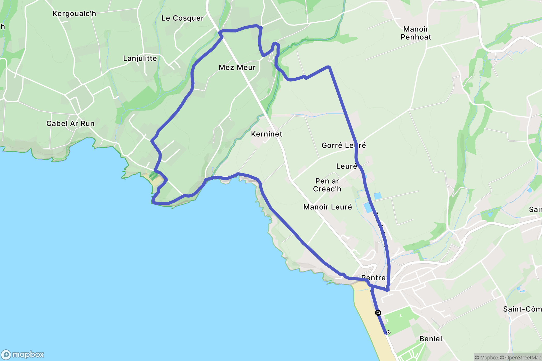 Saint-Nic : carte du parcours de randonnée - France