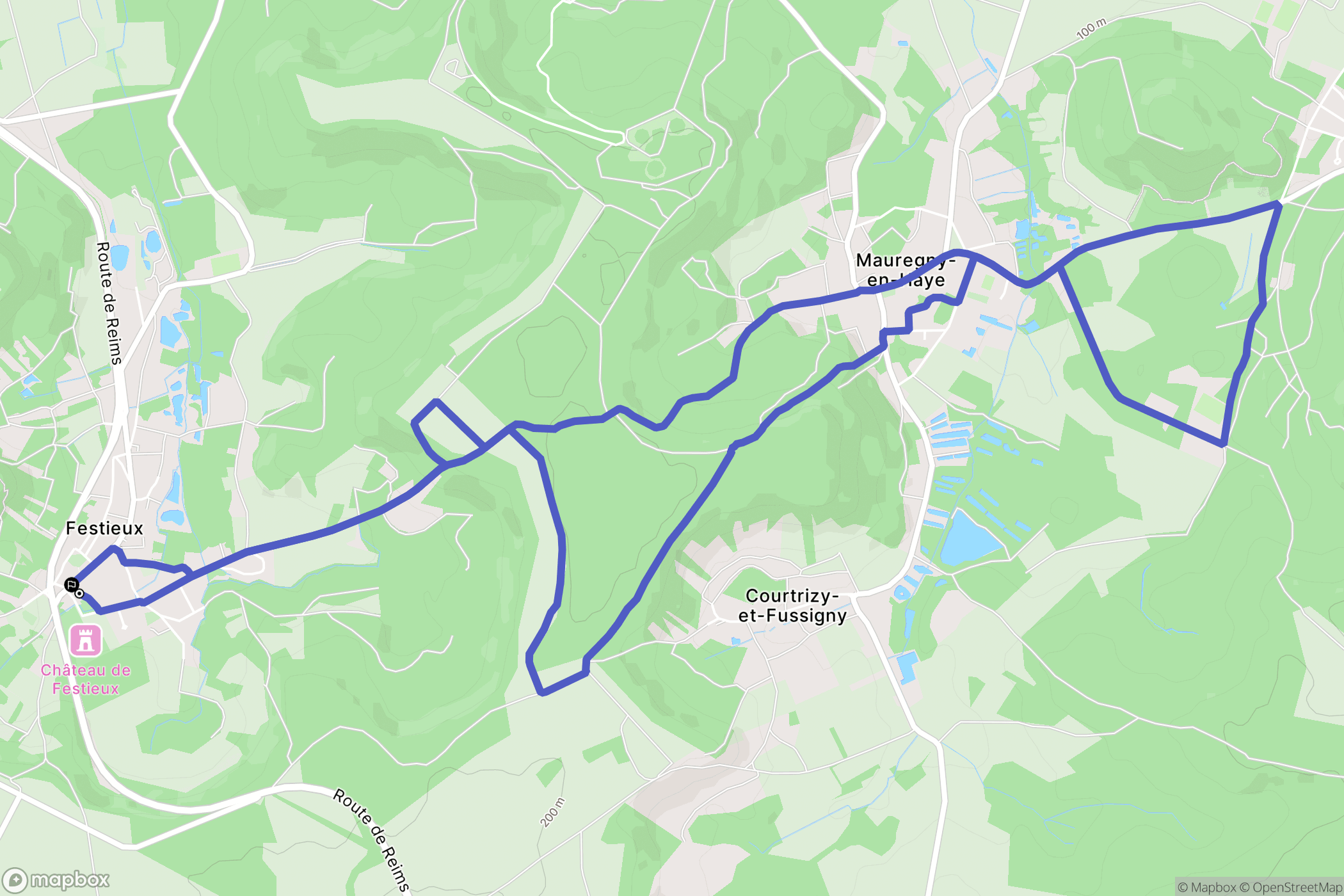 Festieux : carte du parcours de randonnée - France