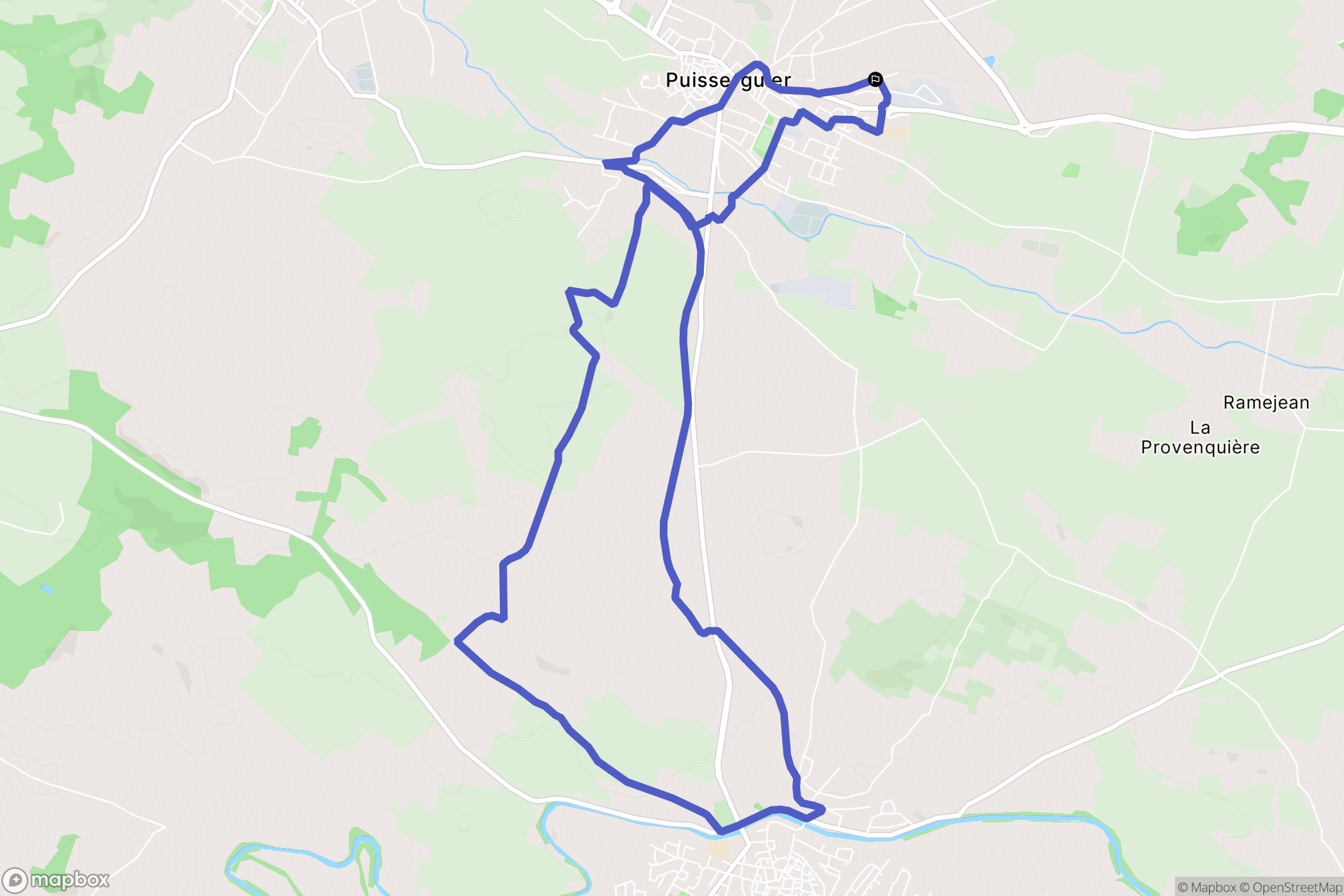 Puisserguier : carte du parcours de randonnée - France