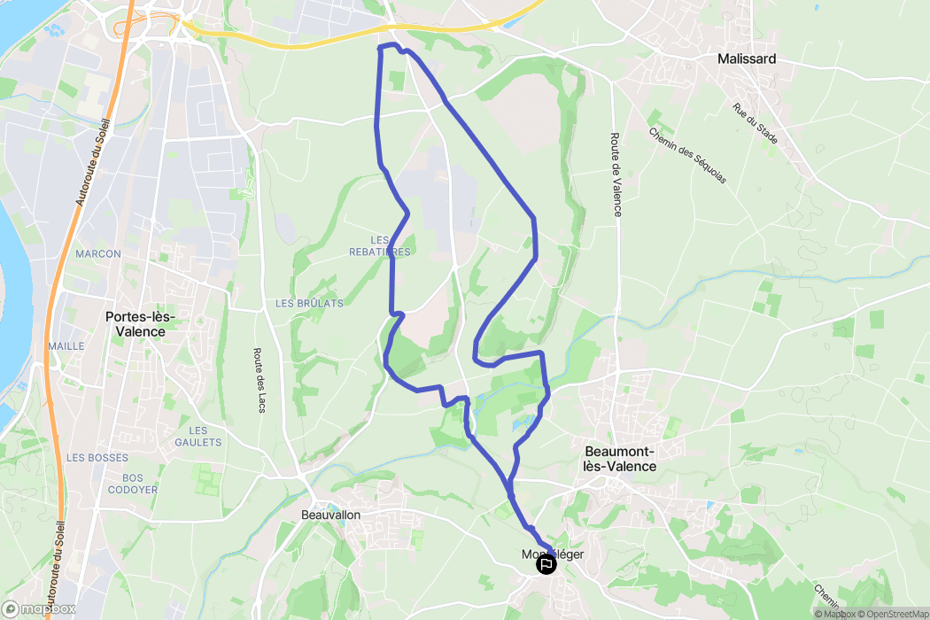 Montéléger : carte du parcours de randonnée - France