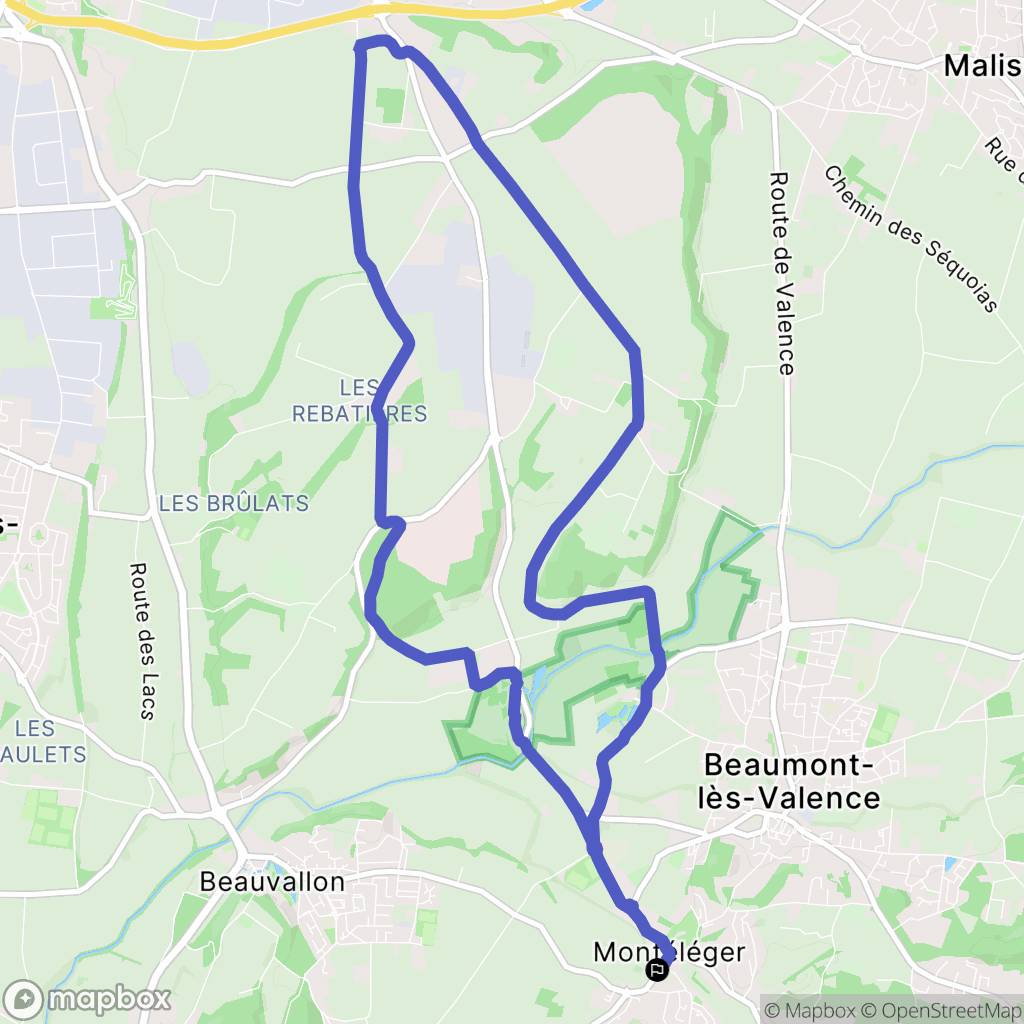 Montéléger : carte du parcours de randonnée - France