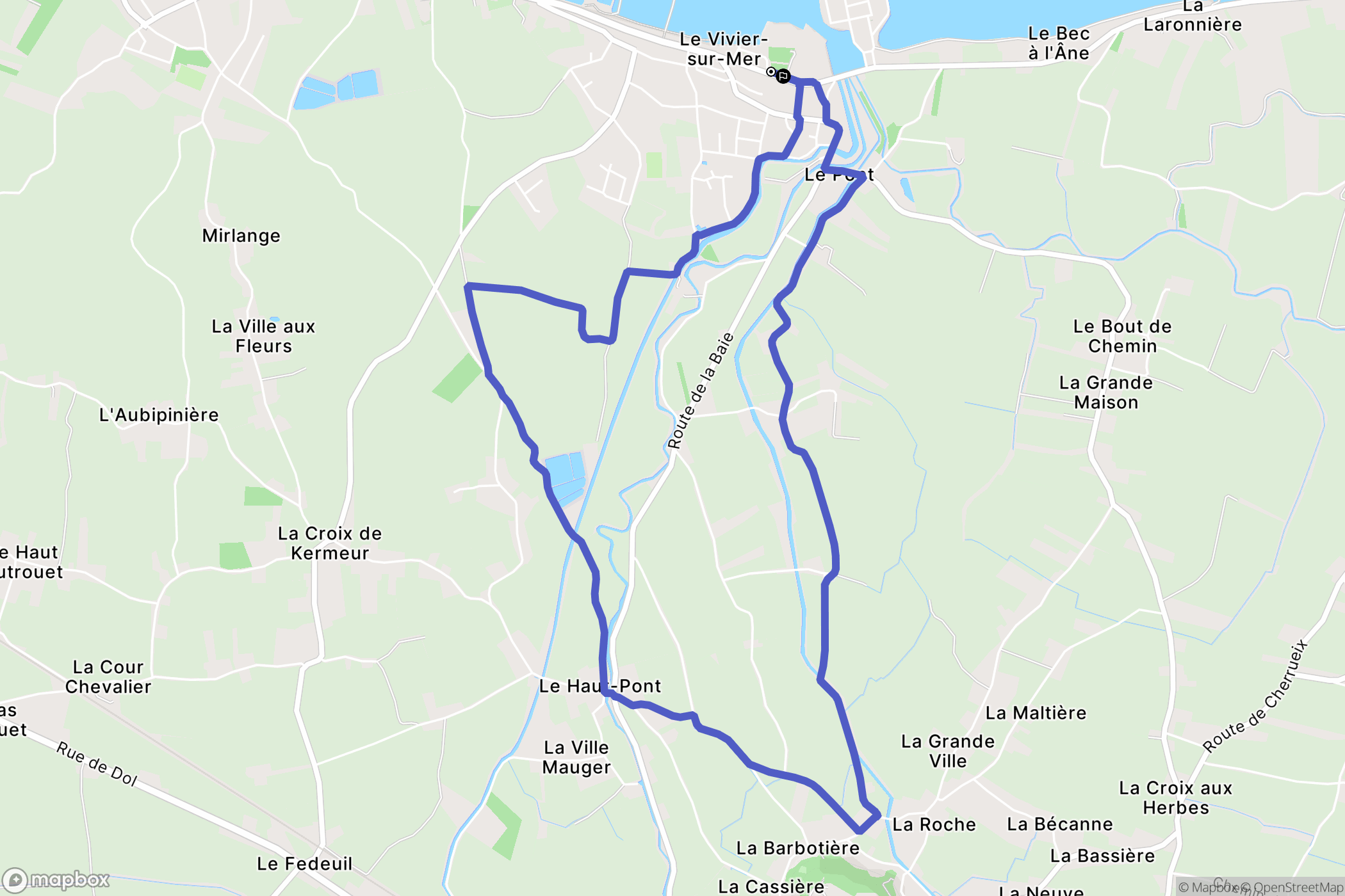 Le Vivier-sur-Mer : carte du parcours de randonnée - France