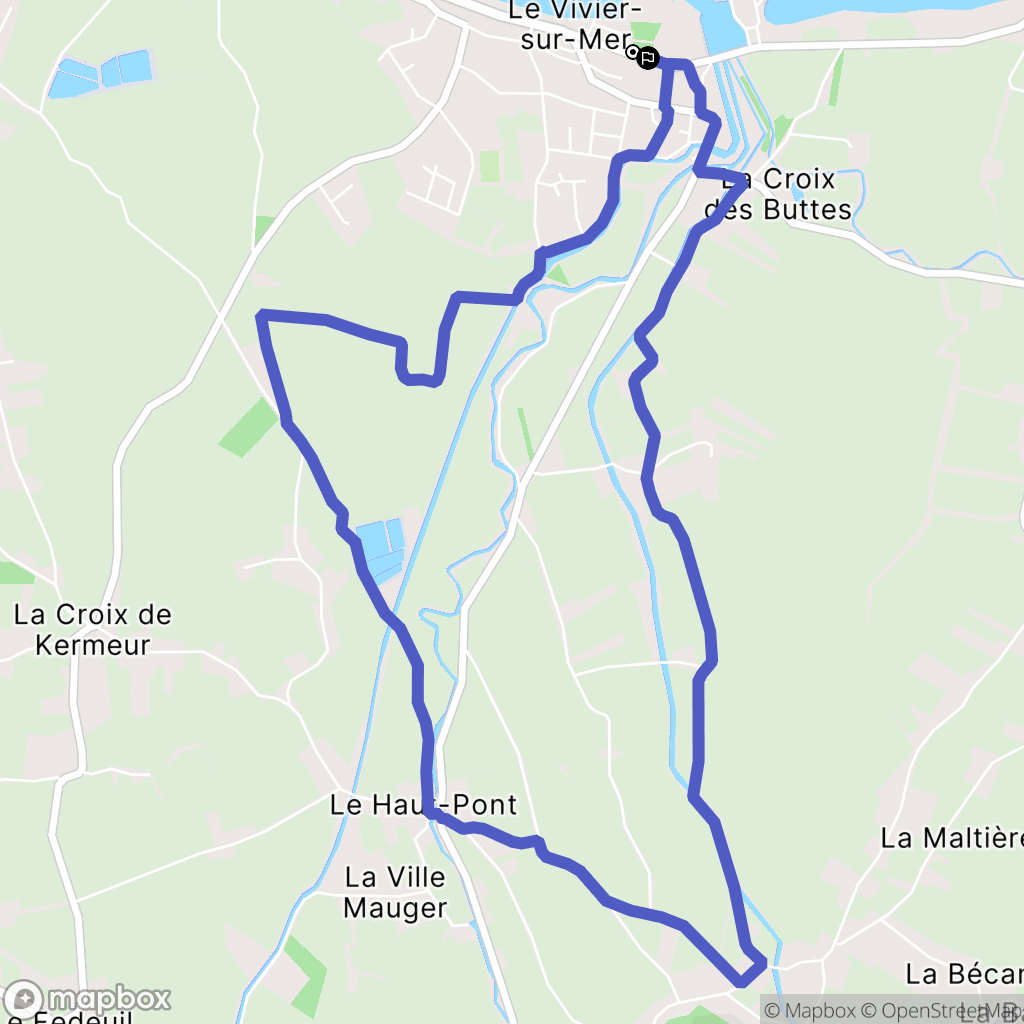 Le Vivier-sur-Mer : carte du parcours de randonnée - France