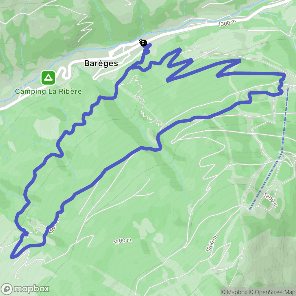 Barèges : carte du parcours de randonnée - France