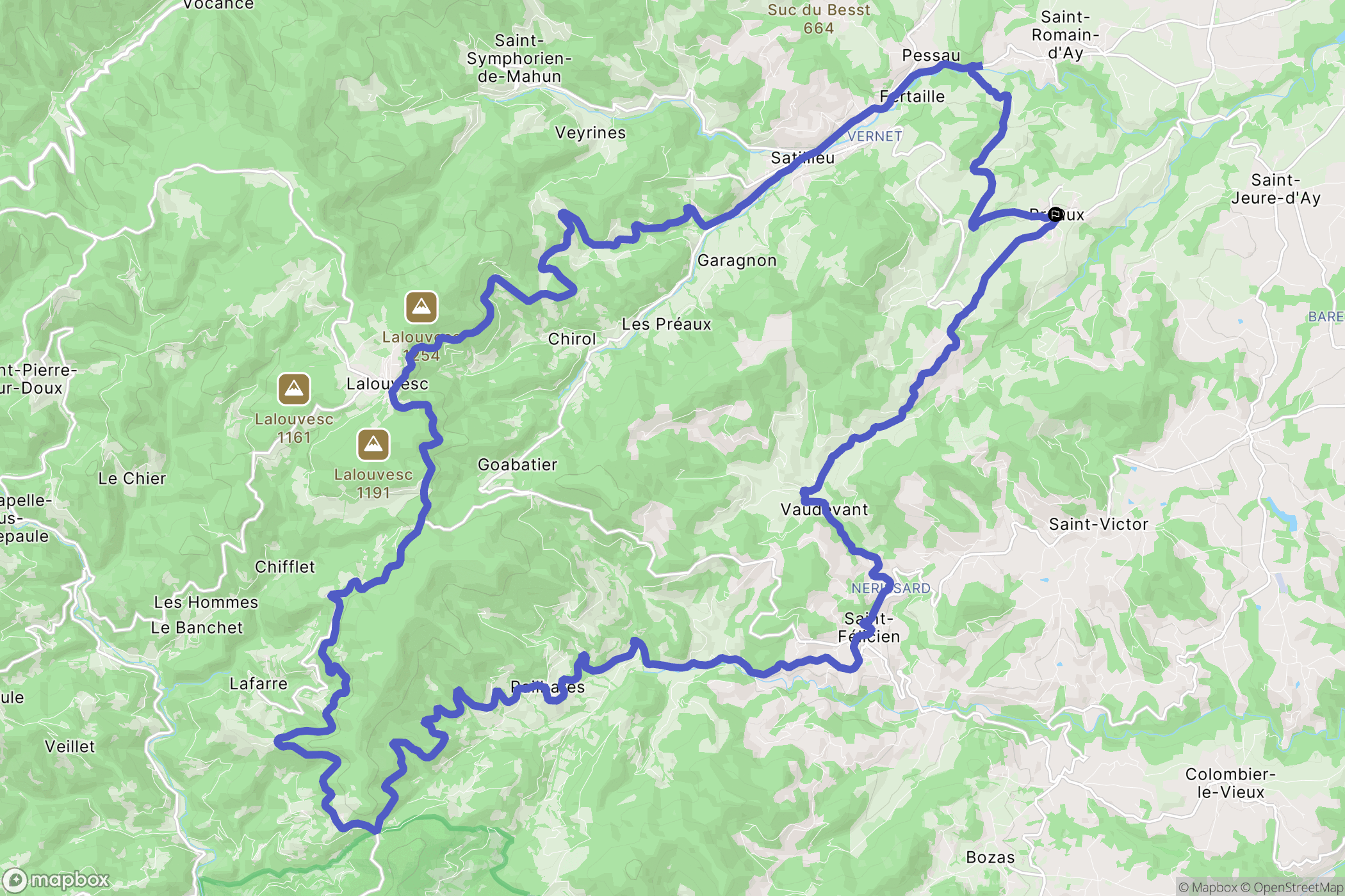 Preaux : carte du parcours de randonnée - France