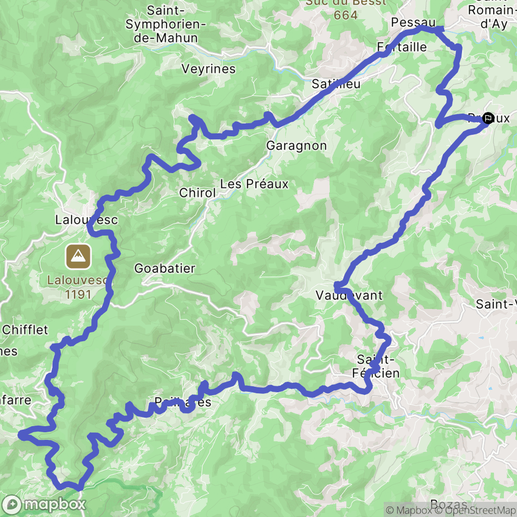 Preaux : carte du parcours de randonnée - France