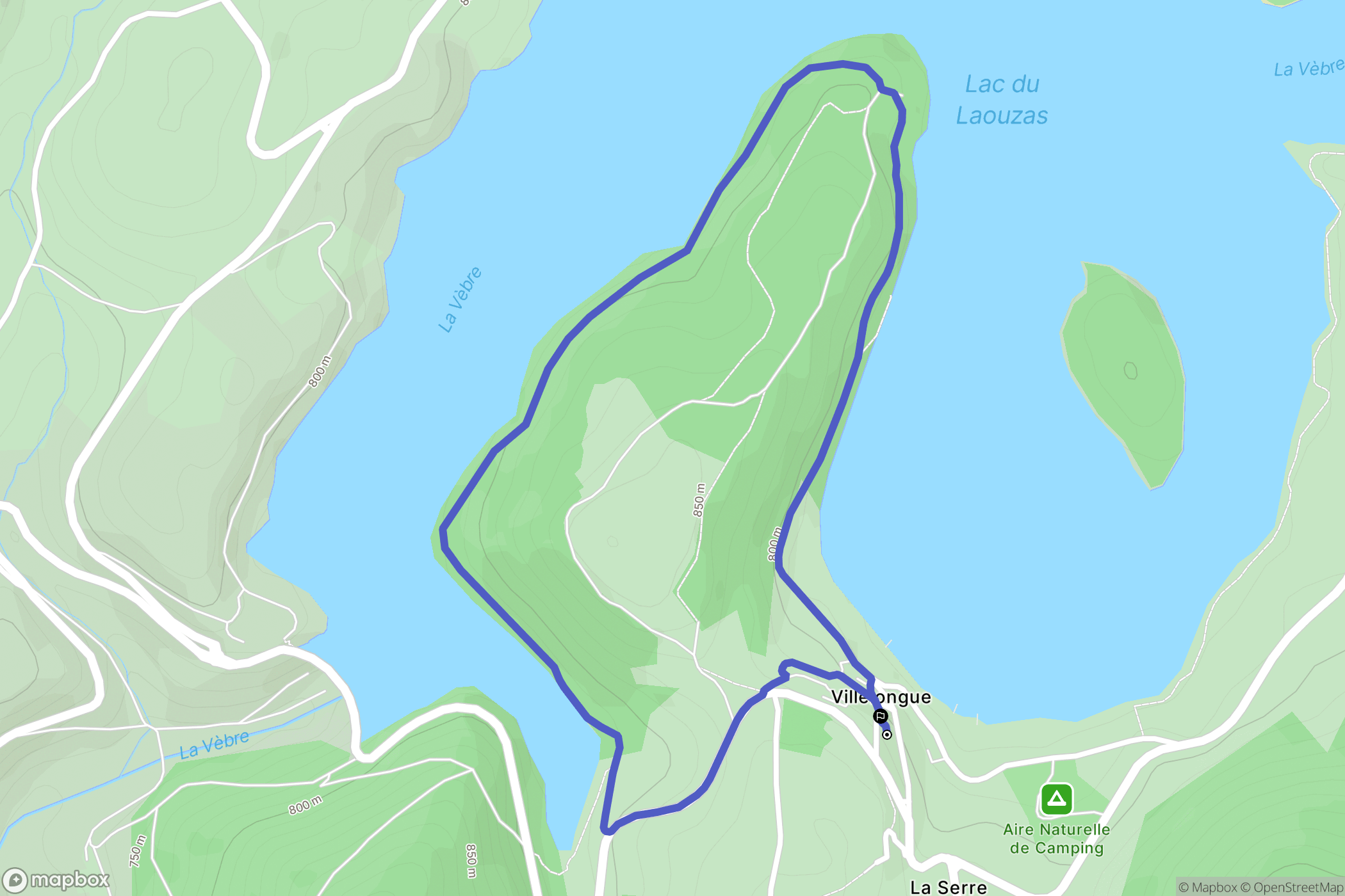 Nages : carte du parcours de randonnée - France