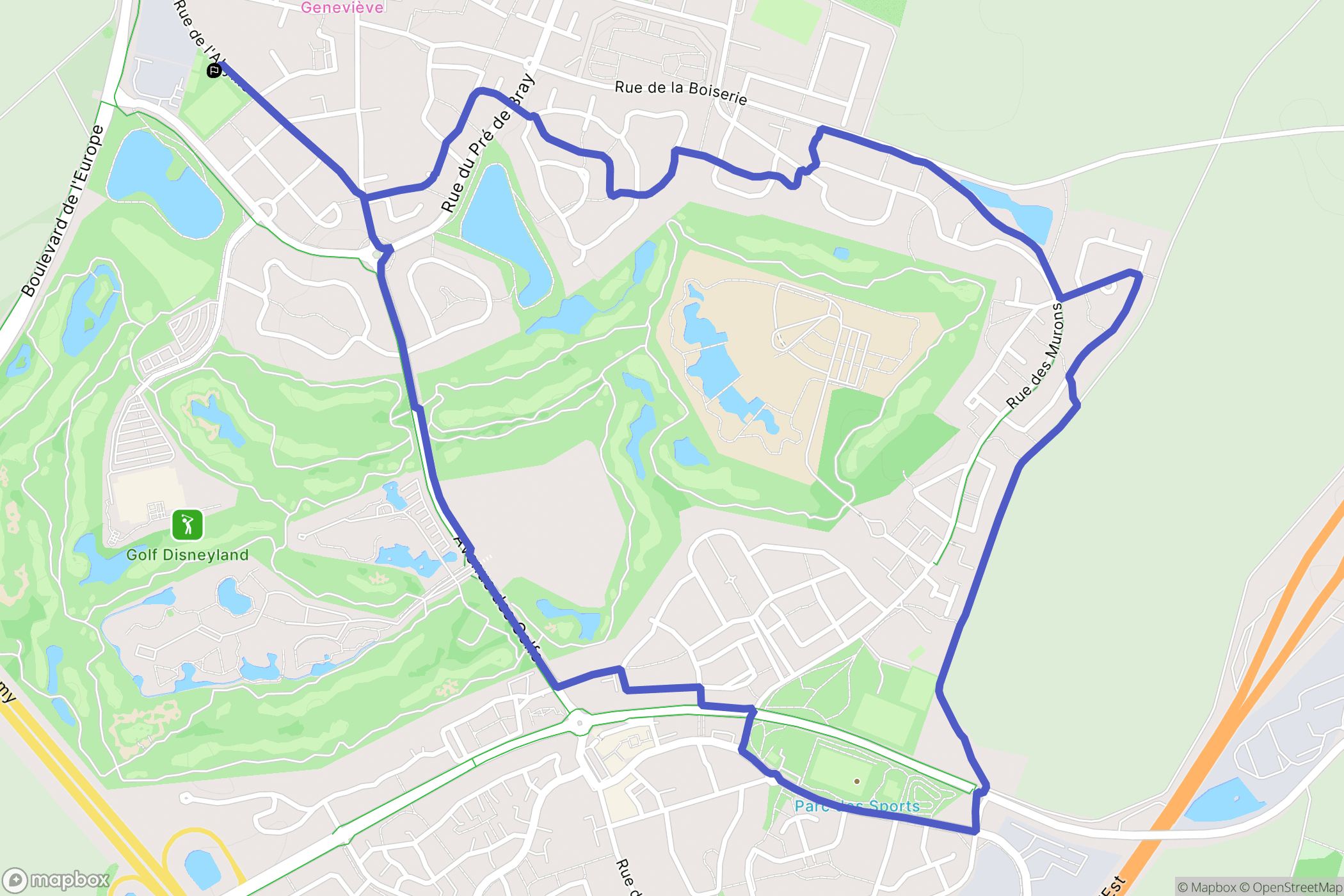 Magny-le-Hongre : carte du parcours de randonnée - France