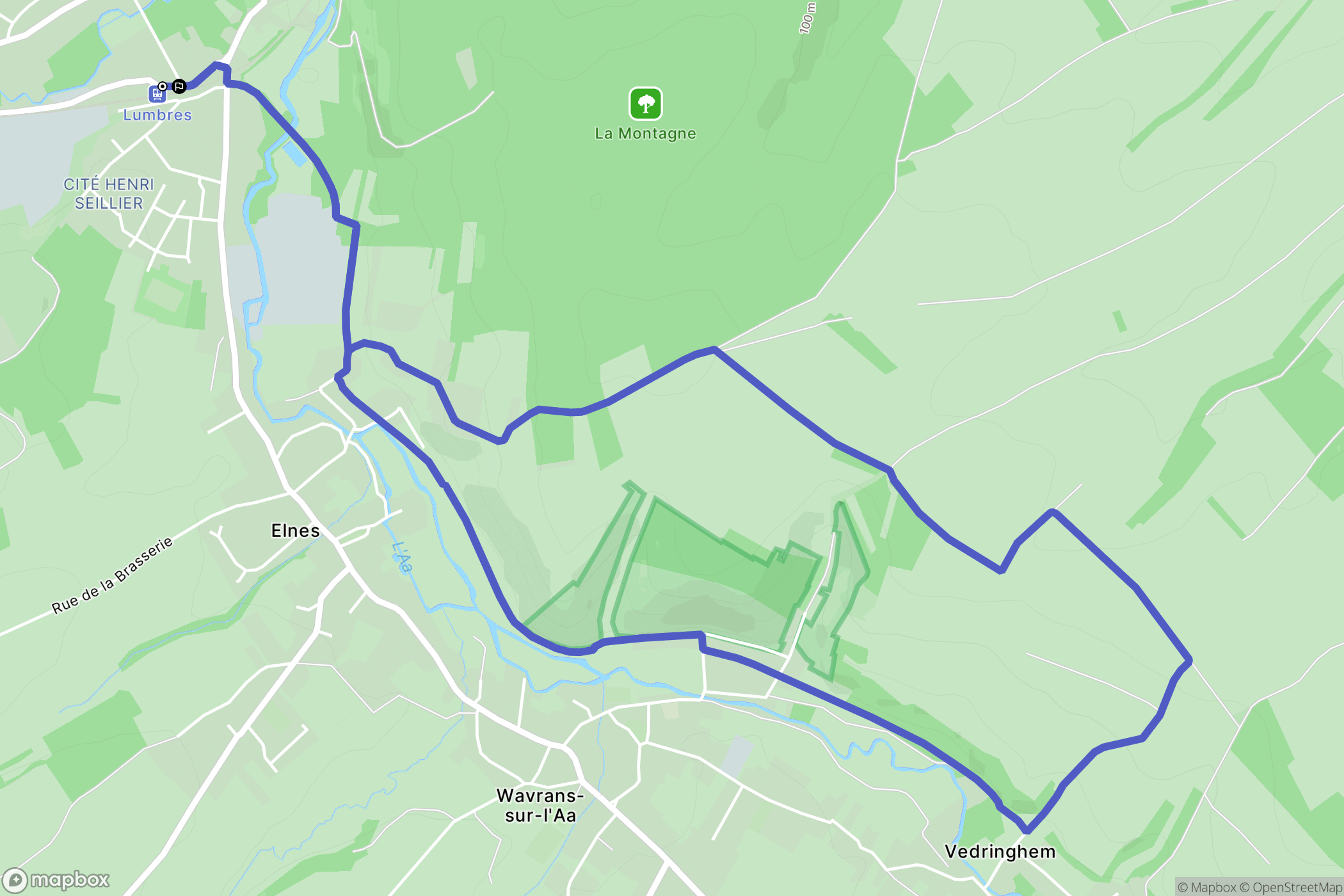 Lumbres : carte du parcours de randonnée - France