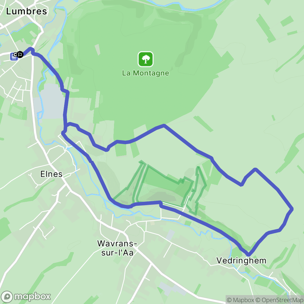 Lumbres : carte du parcours de randonnée - France