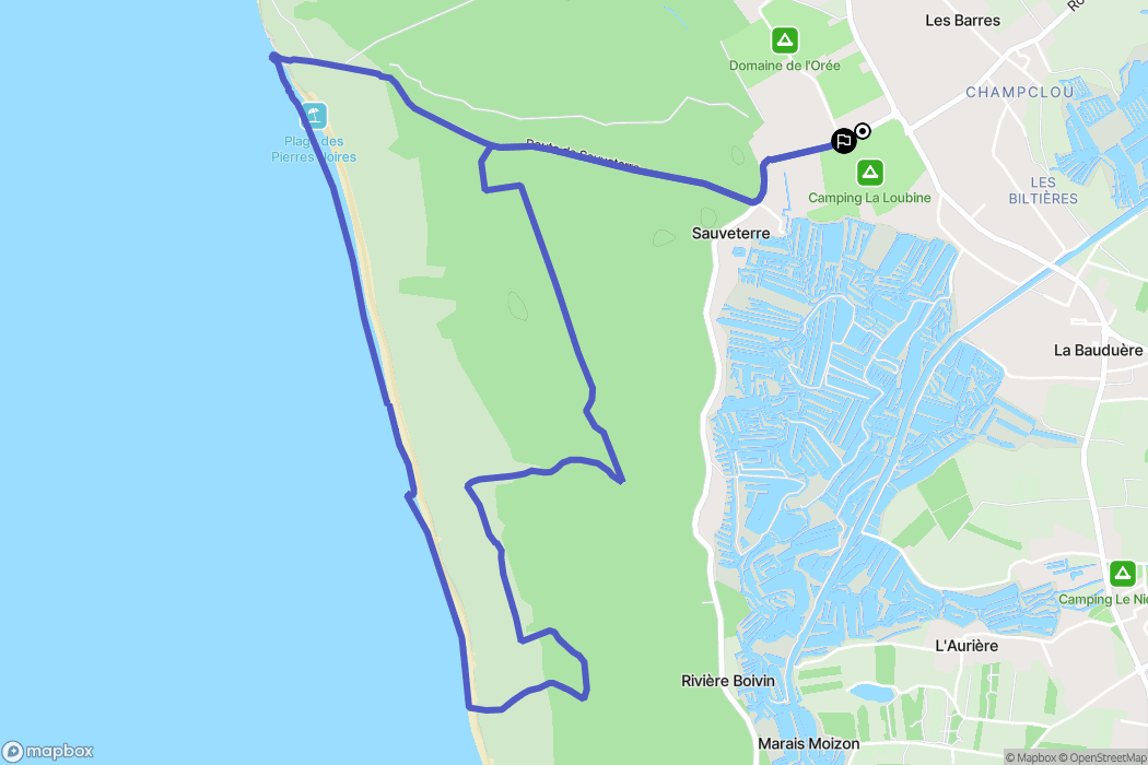 Les Sables-d'Olonne : carte du parcours de randonnée - France