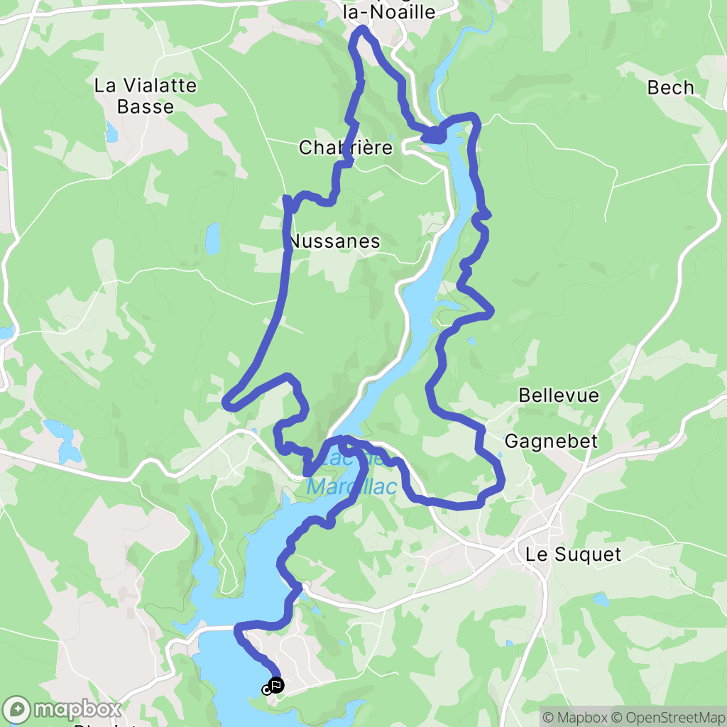 Marcillac-la-Croisille : carte du parcours de randonnée - France