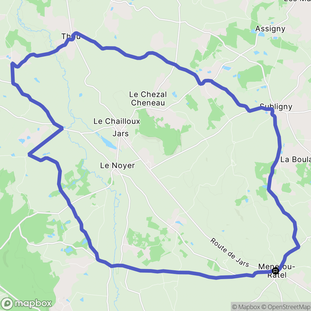 Menetou-Râtel : carte du parcours de randonnée - France