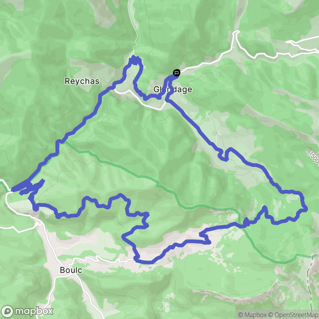 Glandage : carte du parcours de randonnée - France