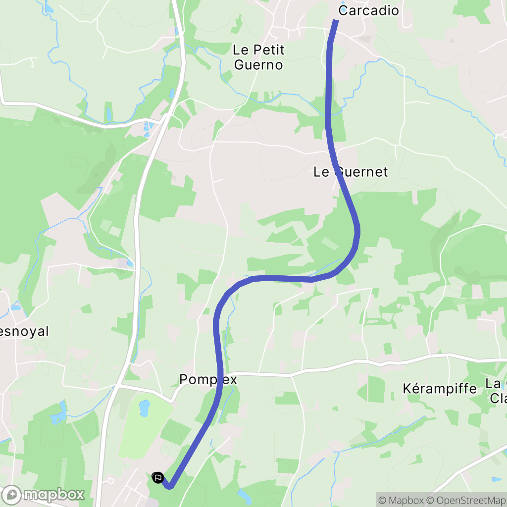 Questembert : carte du parcours de randonnée - France
