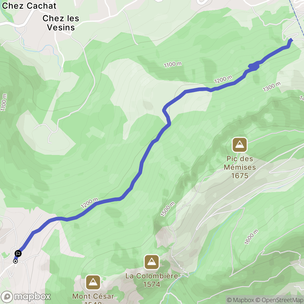 Bernex : carte du parcours de randonnée - France