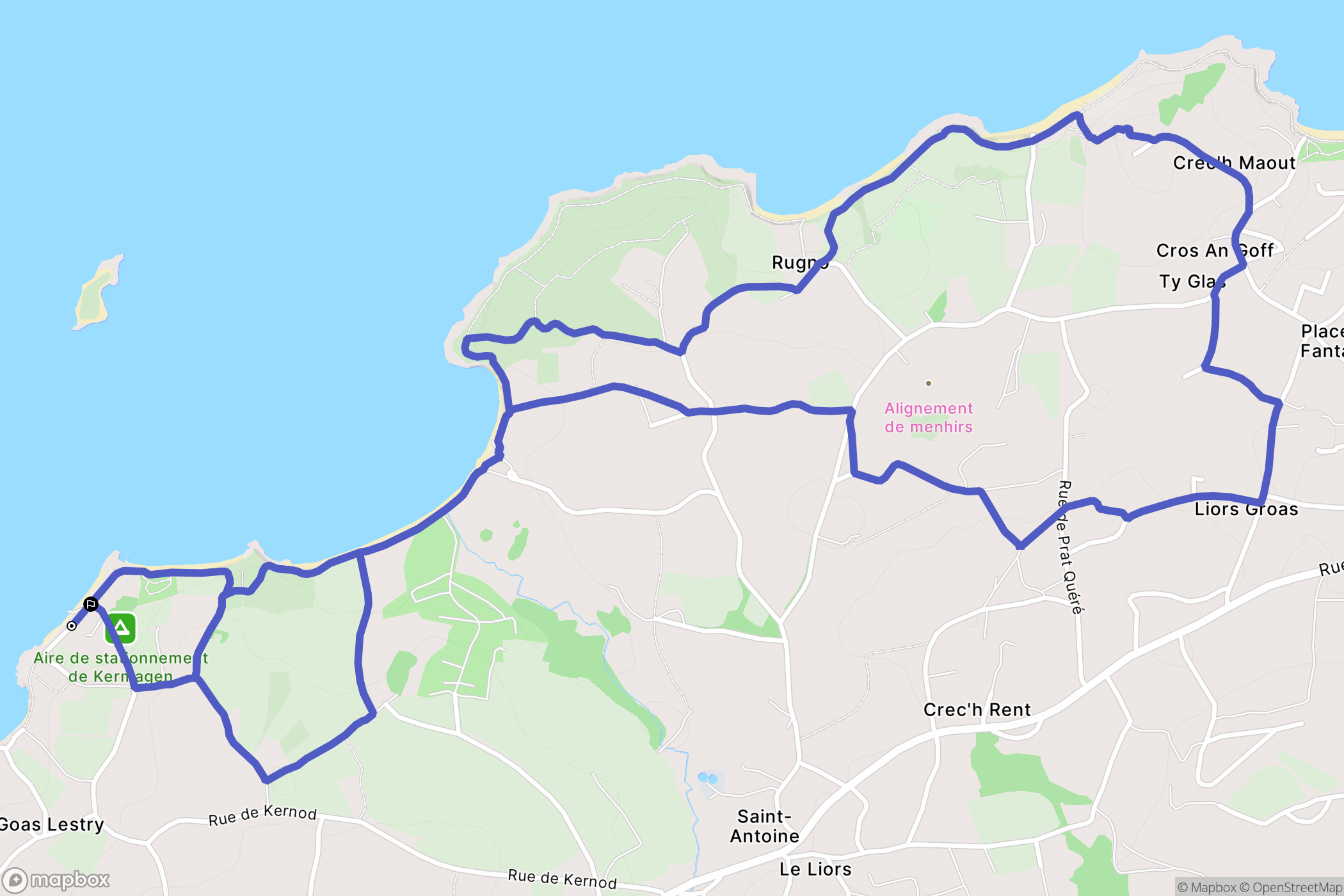Pleubian : carte du parcours de randonnée - France
