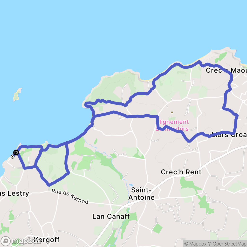 Pleubian : carte du parcours de randonnée - France