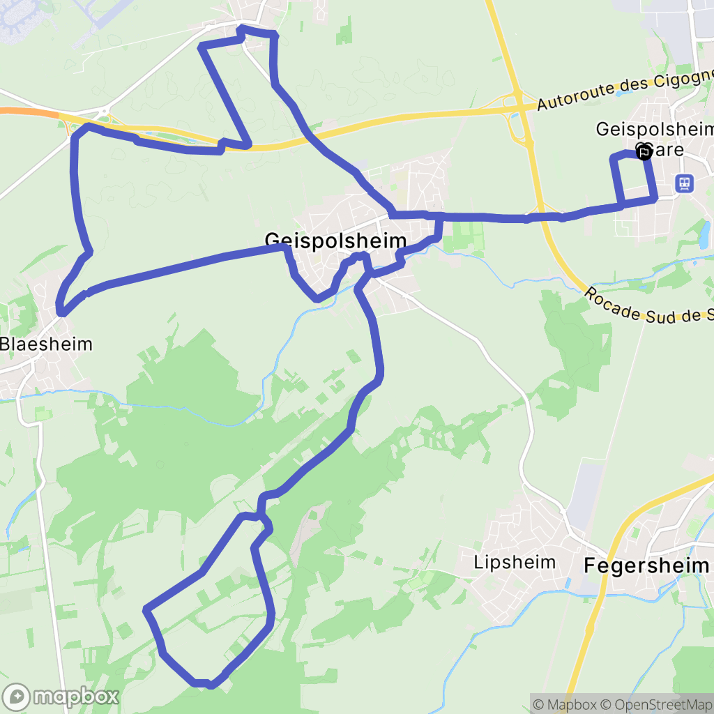 Geispolsheim : carte du parcours de randonnée - France