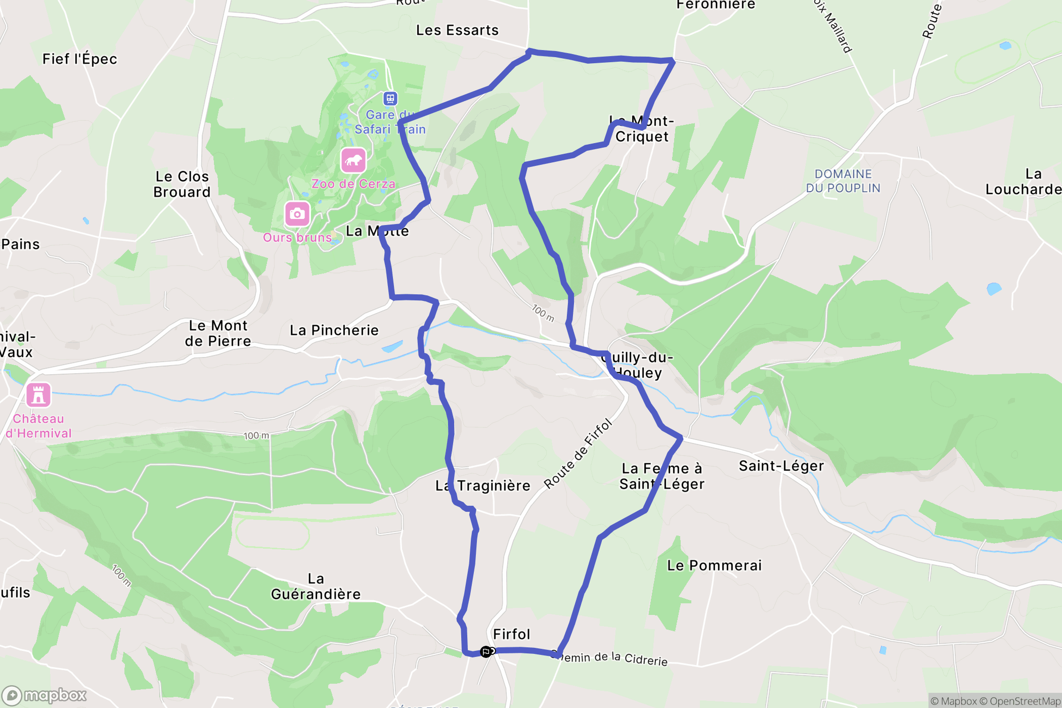Firfol : carte du parcours de randonnée - France