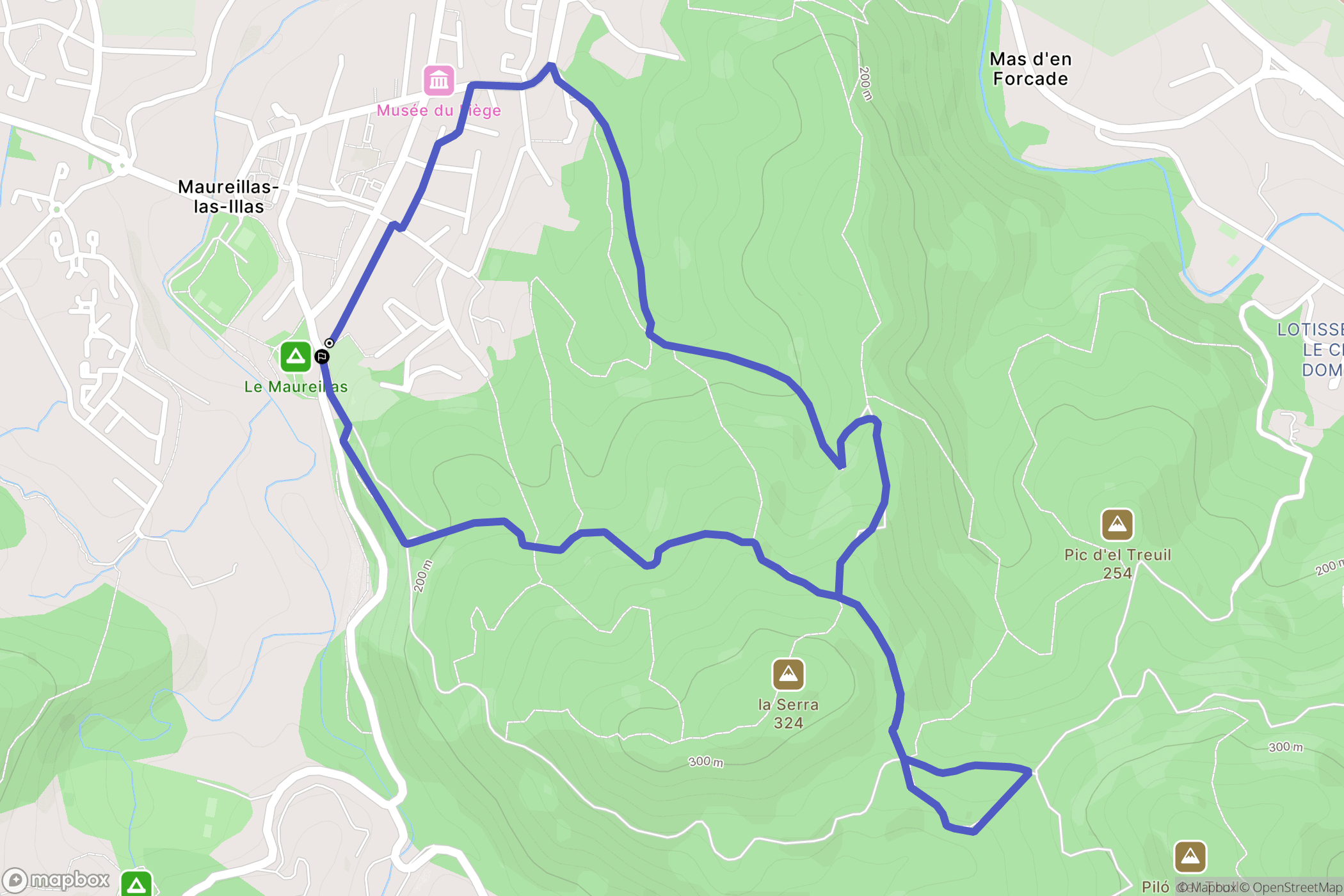 Maureillas-Las-Illas : carte du parcours de randonnée - France