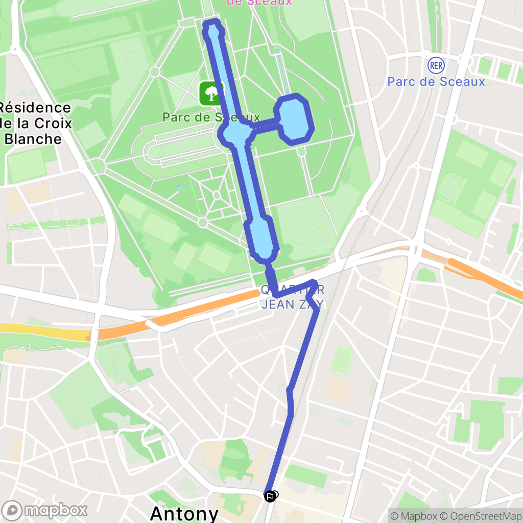 Antony : carte du parcours de randonnée - France
