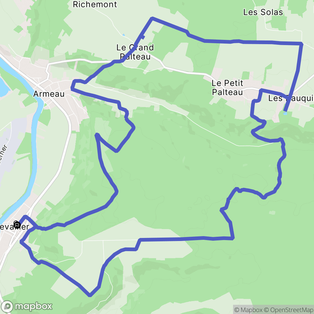 Villevallier : carte du parcours de randonnée - France