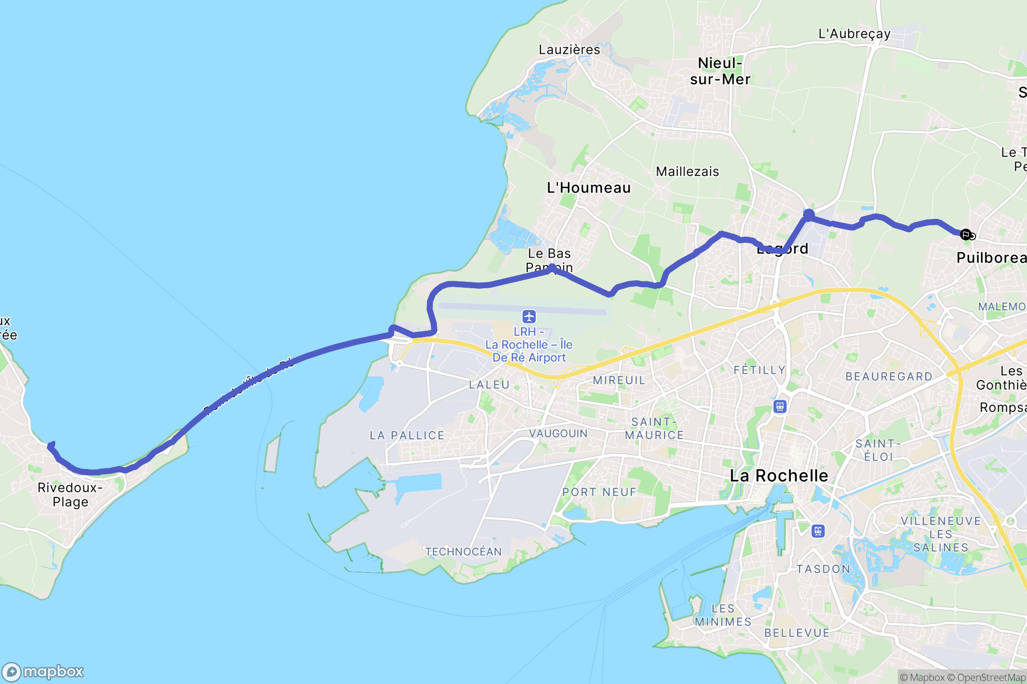 Puilboreau : carte du parcours de randonnée - France