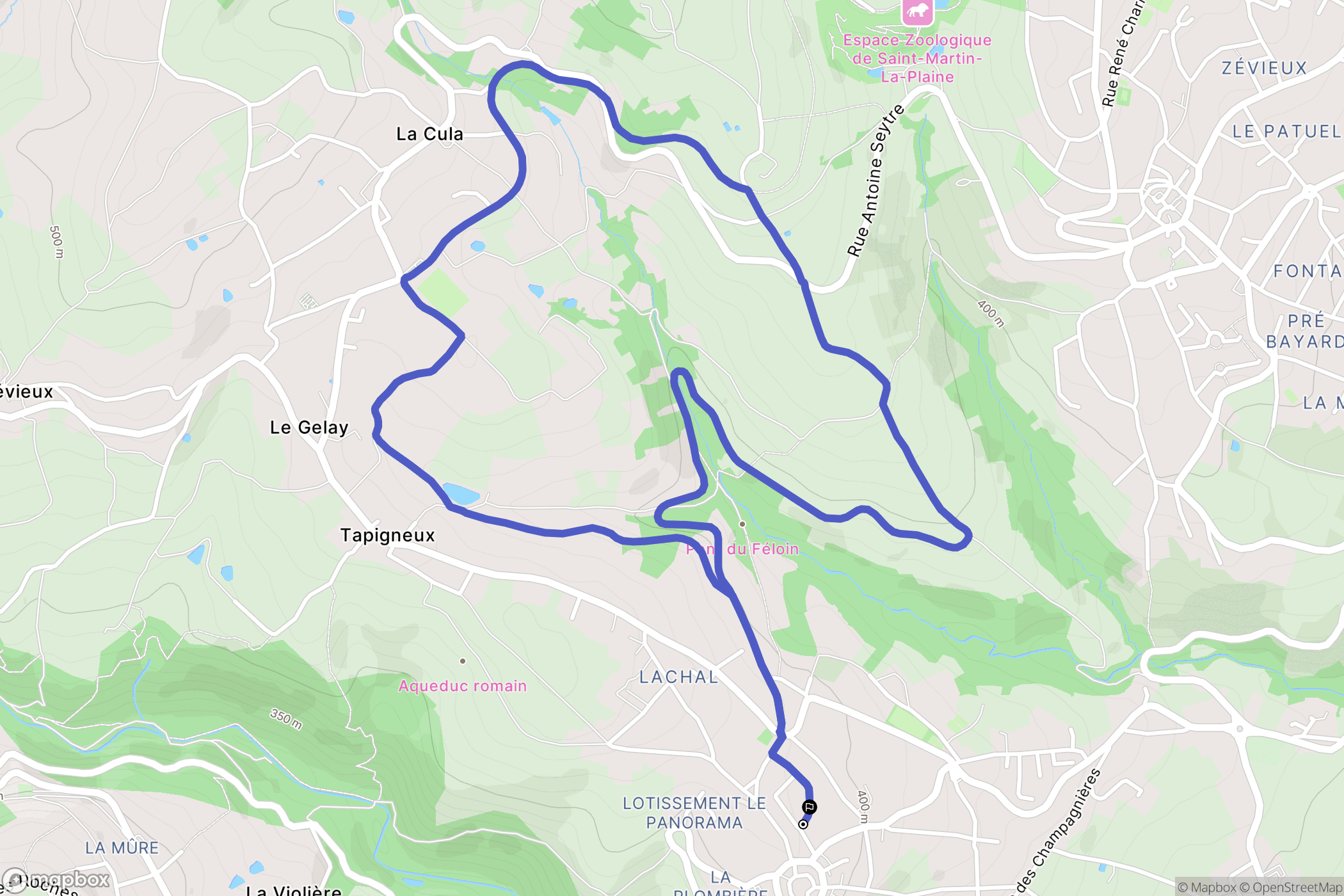 Genilac : carte du parcours de randonnée - France
