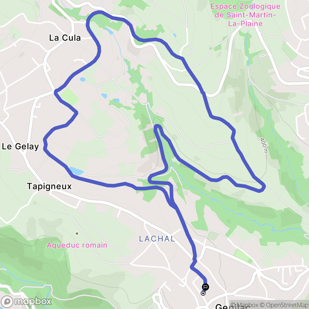 Genilac : carte du parcours de randonnée - France