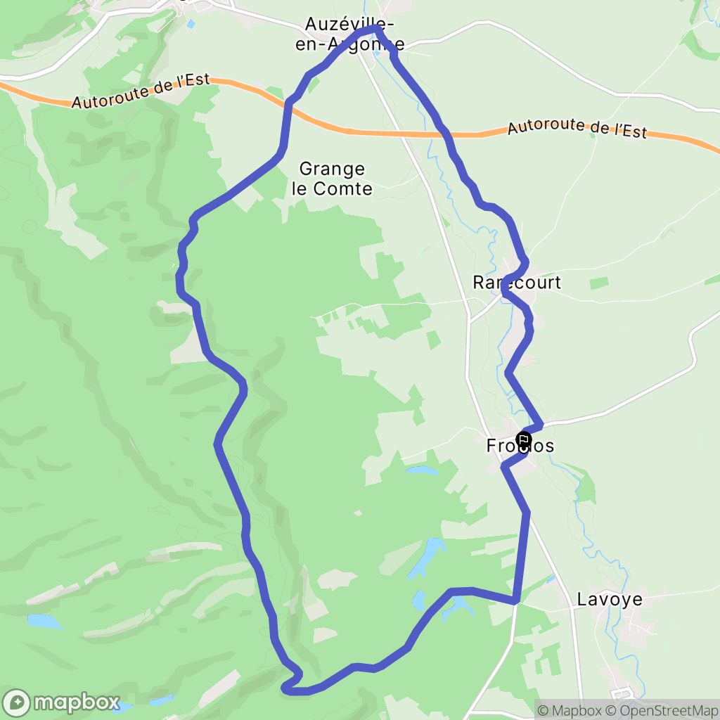 Froidos : carte du parcours de randonnée - France