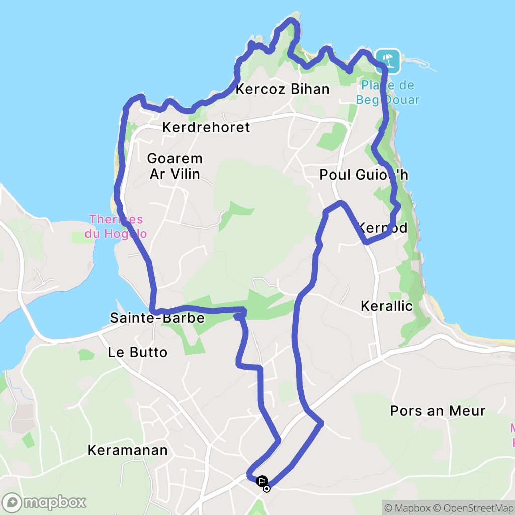 Plestin-les-Grèves : carte du parcours de randonnée - France