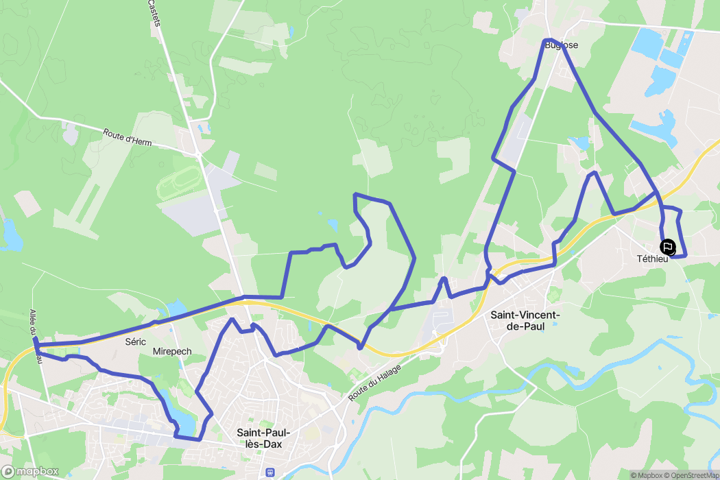 Téthieu : carte du parcours de randonnée - France