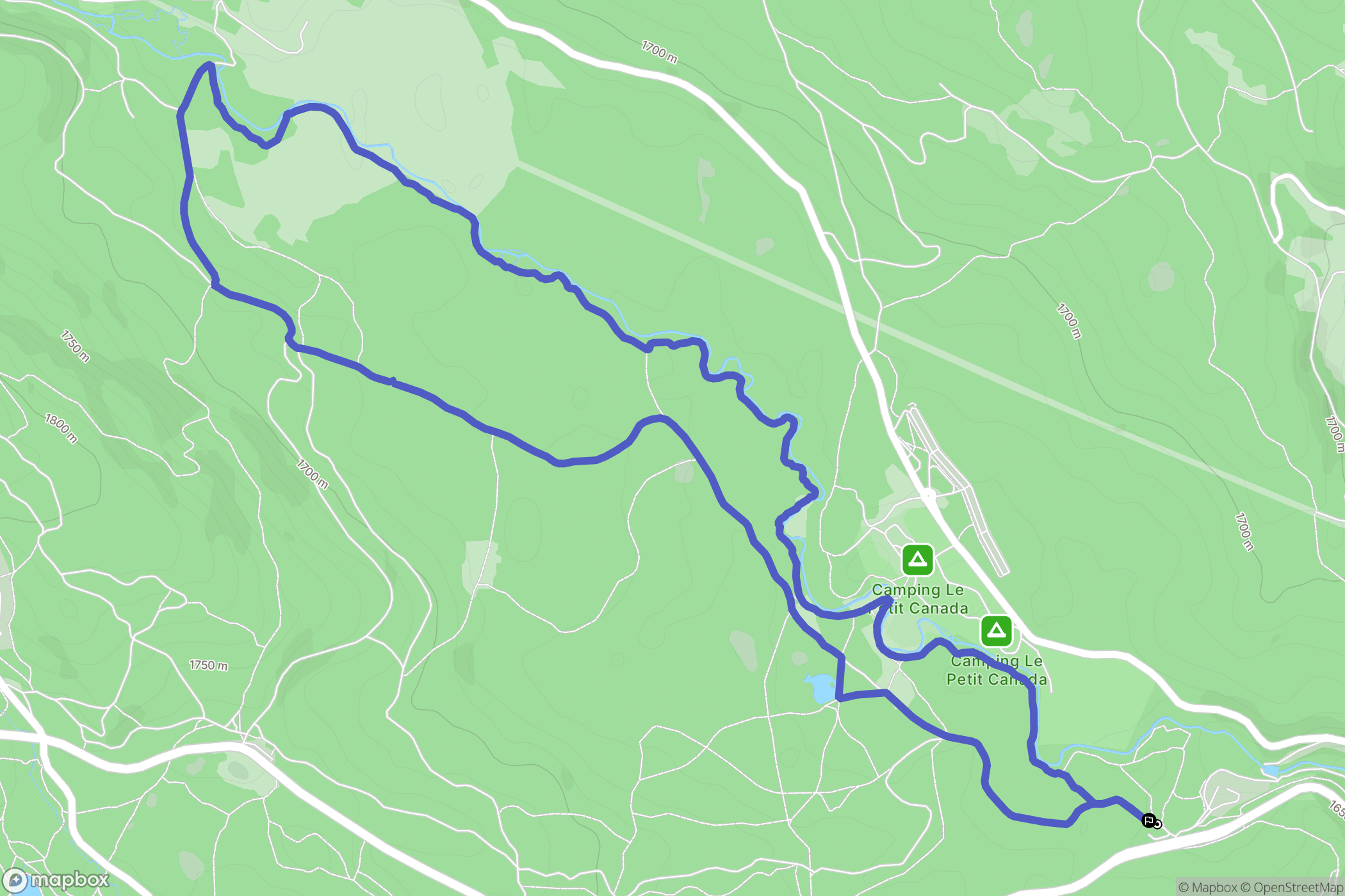 Bolquère : carte du parcours de randonnée - France