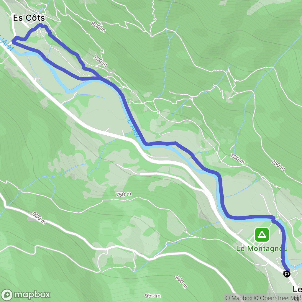 Ustou : carte du parcours de randonnée - France