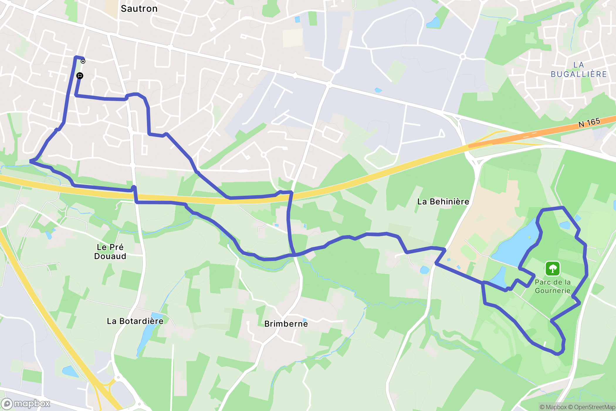 Sautron : carte du parcours de randonnée - France