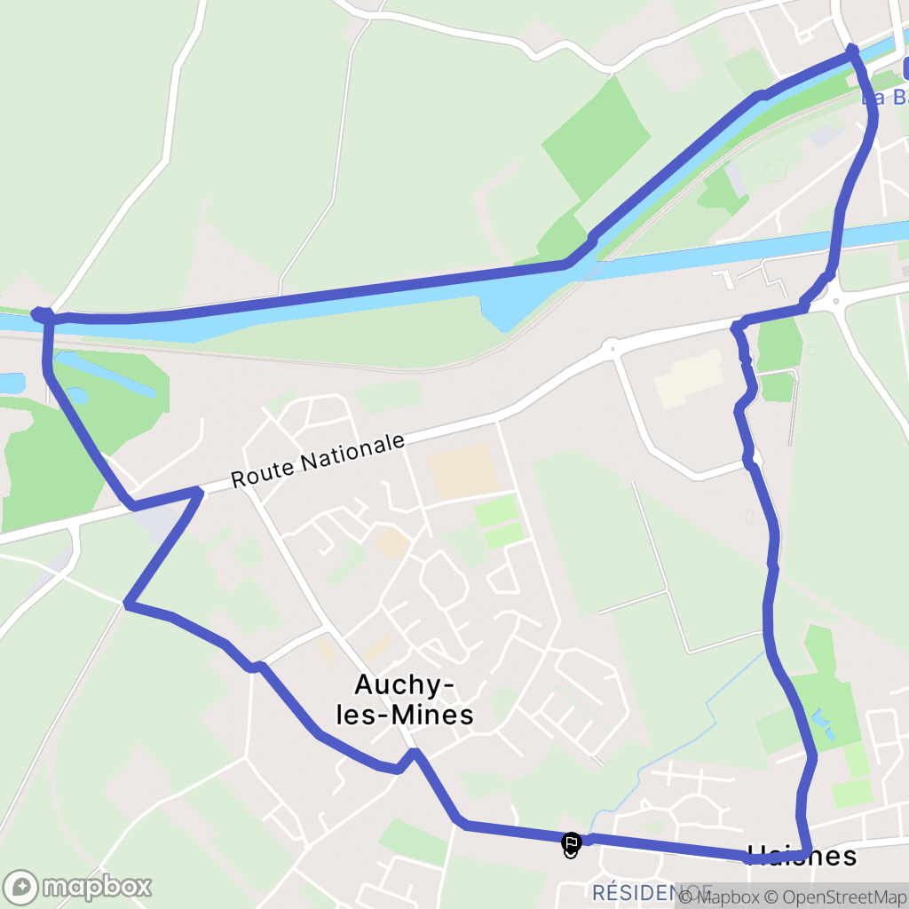 Haisnes : carte du parcours de randonnée - France