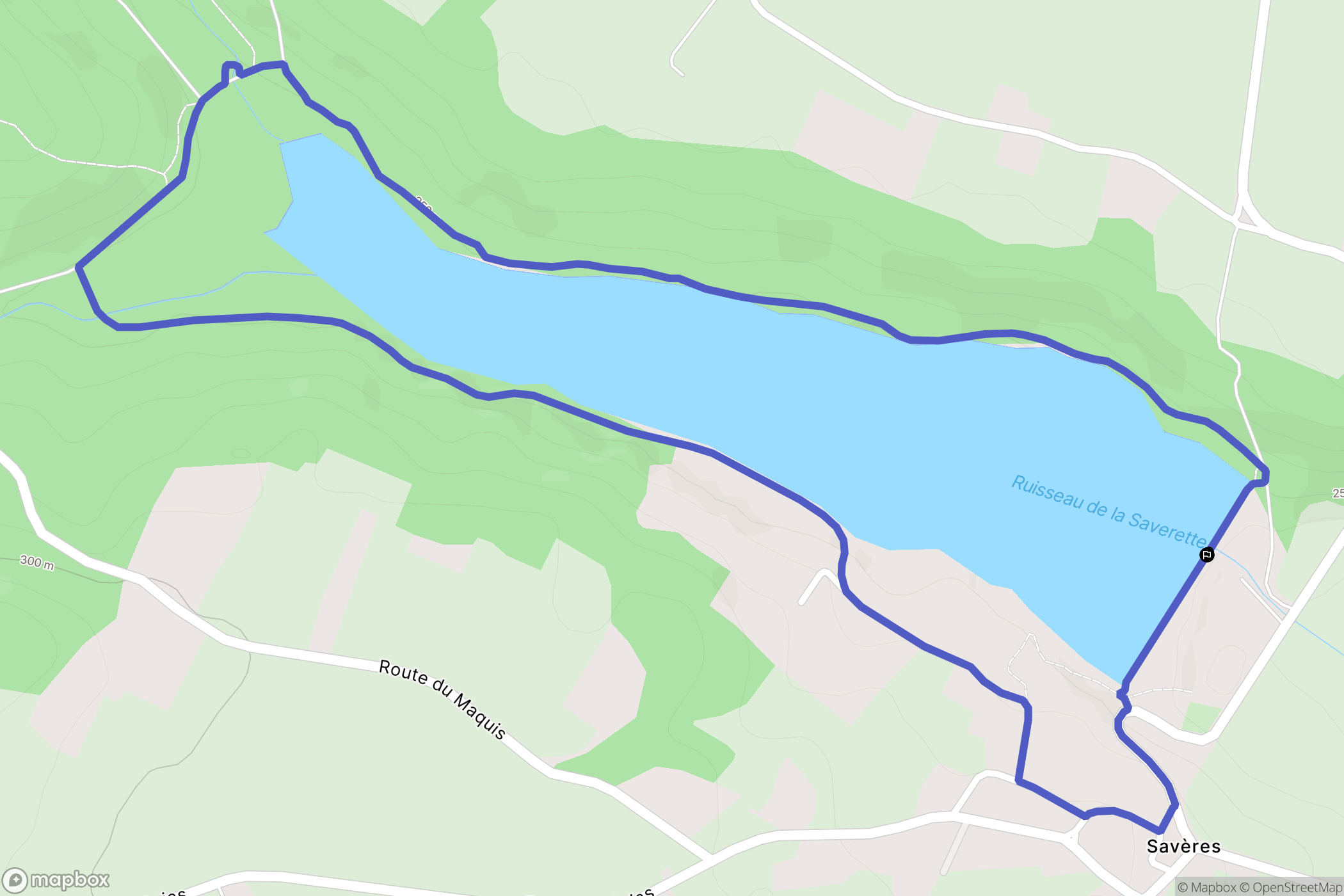 Savères : carte du parcours de randonnée - France