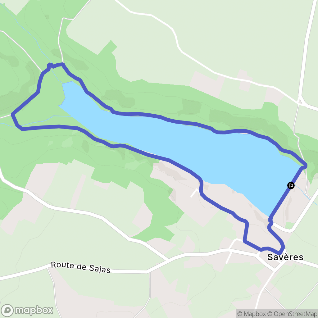 Savères : carte du parcours de randonnée - France