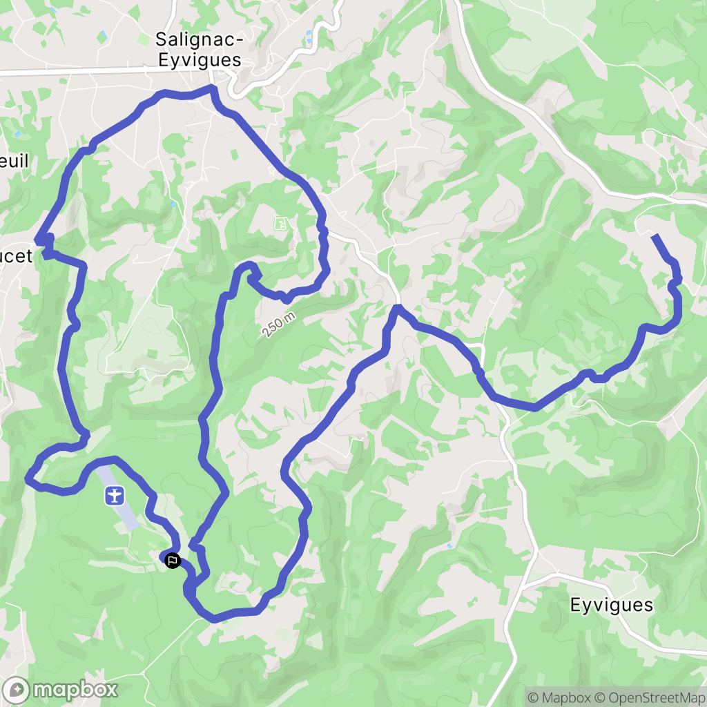 Salignac-Eyvigues : carte du parcours de randonnée - France