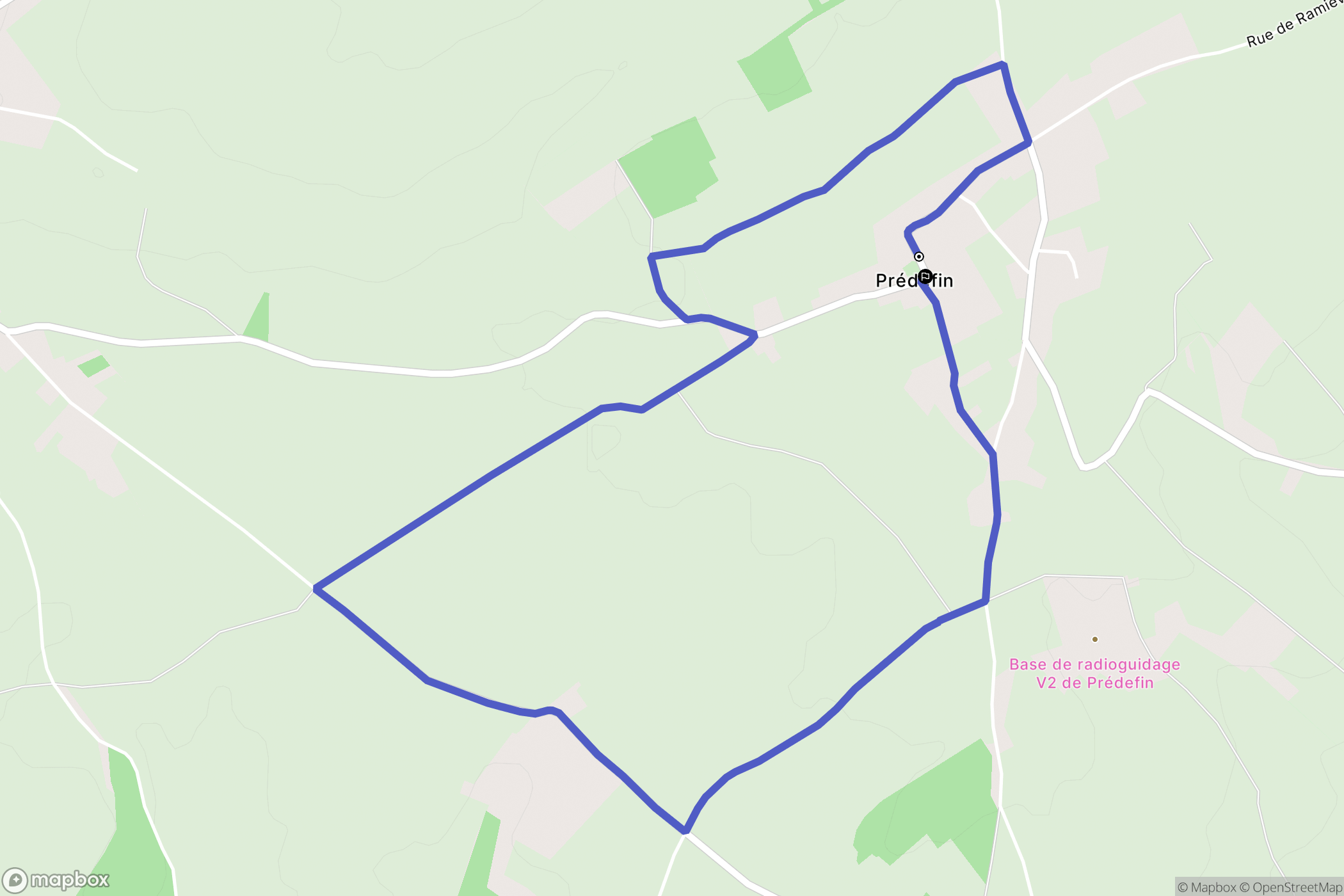 Prédefin : carte du parcours de randonnée - France