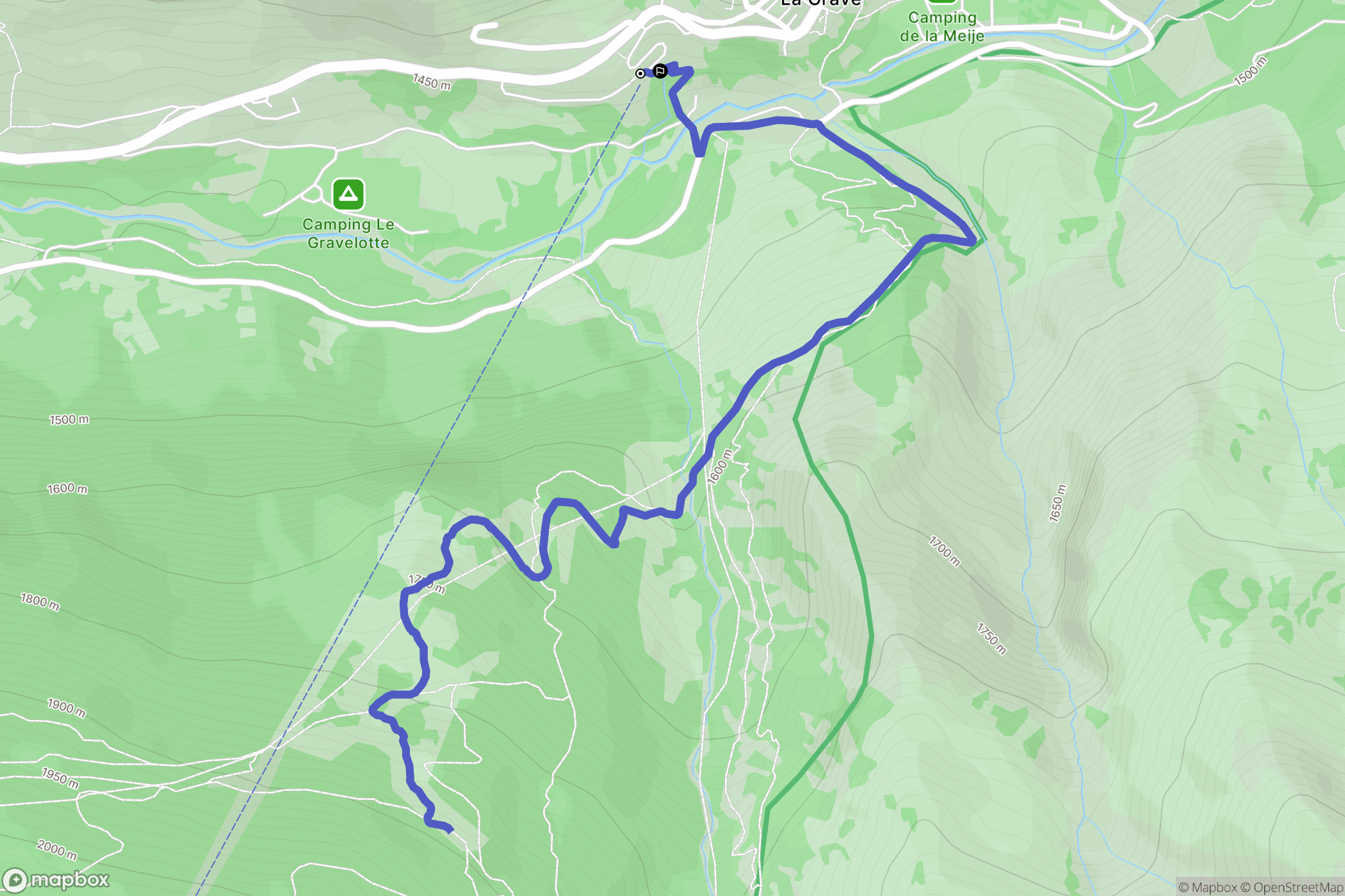 La Grave : carte du parcours de randonnée - France