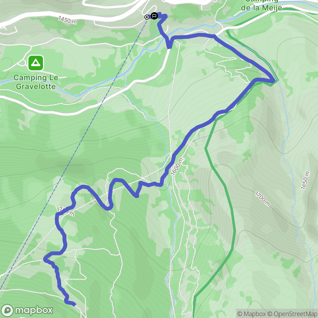 La Grave : carte du parcours de randonnée - France