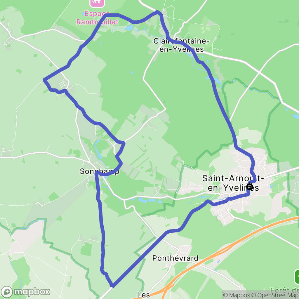 Saint-Arnoult-en-Yvelines : carte du parcours de randonnée - France