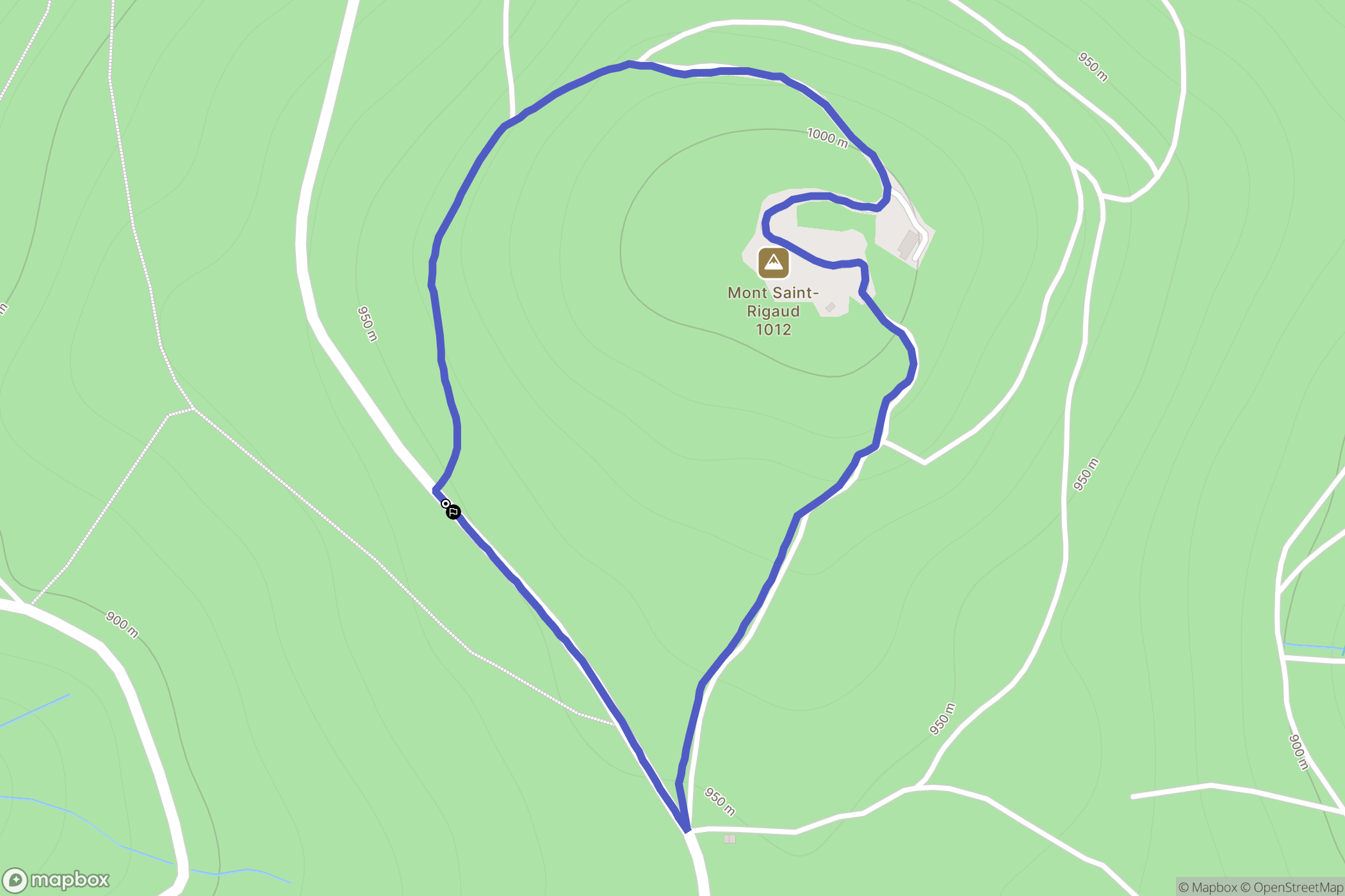 Propières : carte du parcours de randonnée - France