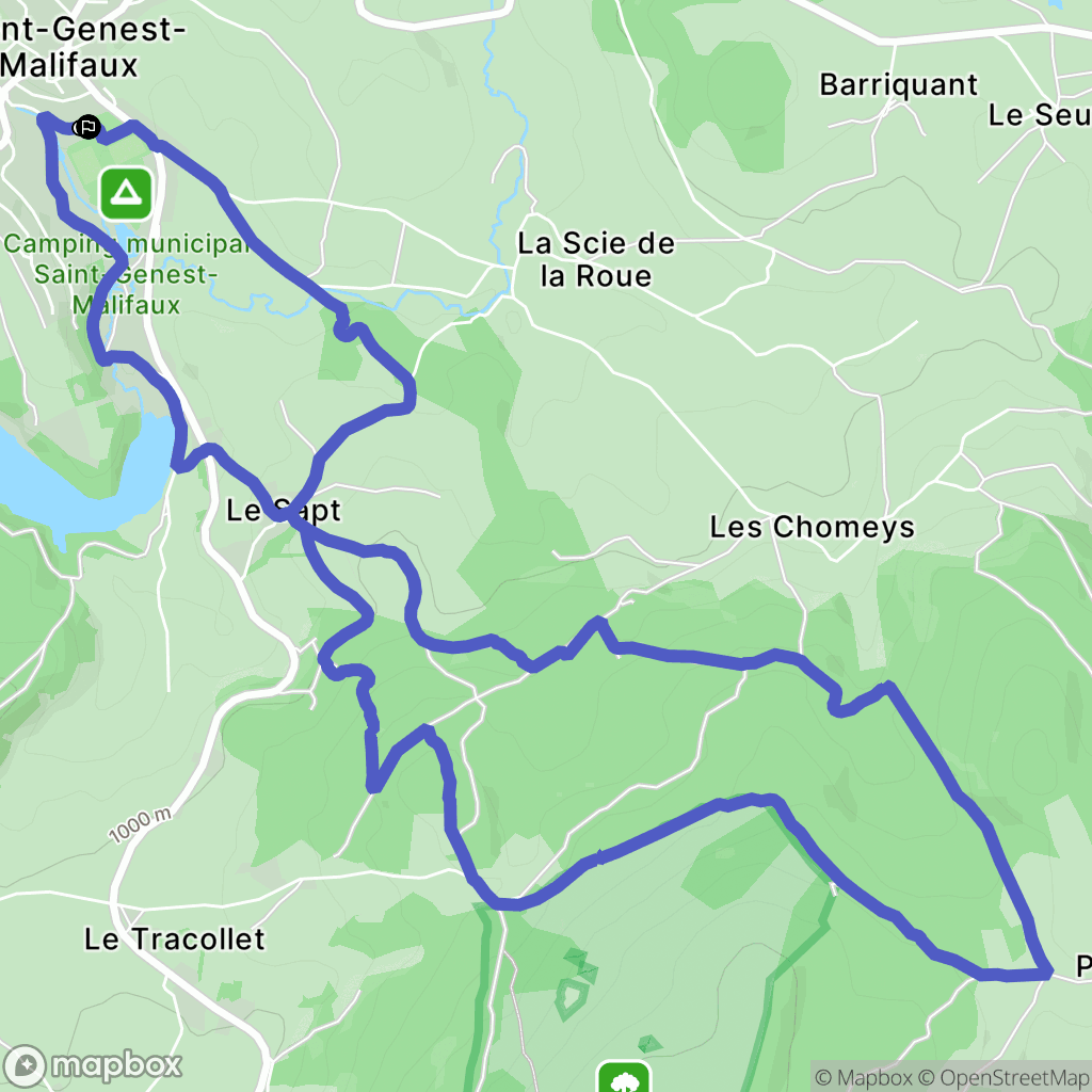 Saint-Genest-Malifaux : carte du parcours de randonnée - France